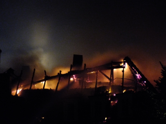 Dachstuhlbrand der ehemaligen Löwenapotheke in Rheine Dachstuhlbrand der ehemaligen Löwenapotheke in Rheine